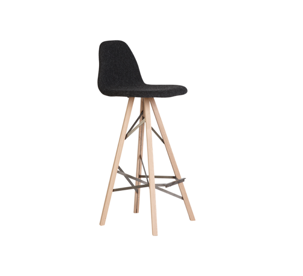 Barchair Piramide high back wood Facet zwart web